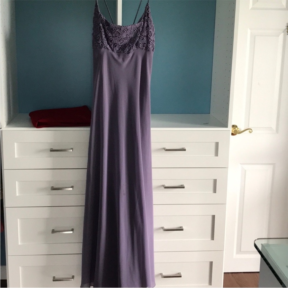 Elegant Purple Lace Gown